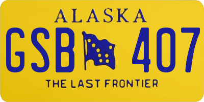 AK license plate GSB407