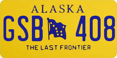 AK license plate GSB408