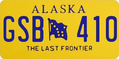 AK license plate GSB410