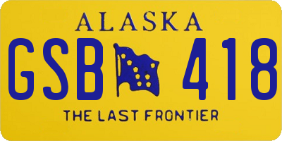 AK license plate GSB418