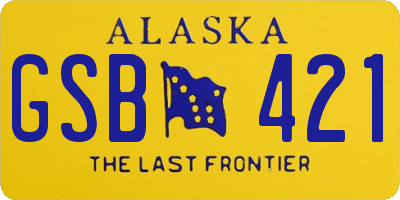 AK license plate GSB421