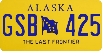 AK license plate GSB425