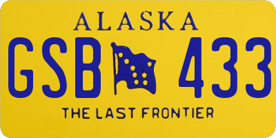 AK license plate GSB433
