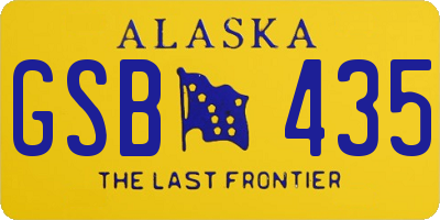 AK license plate GSB435