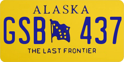 AK license plate GSB437