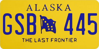 AK license plate GSB445