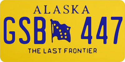 AK license plate GSB447