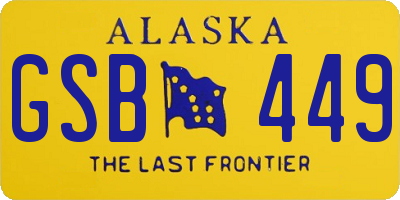 AK license plate GSB449