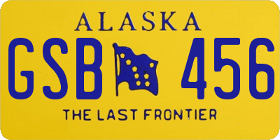 AK license plate GSB456