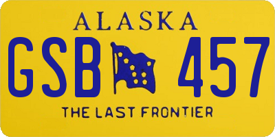 AK license plate GSB457