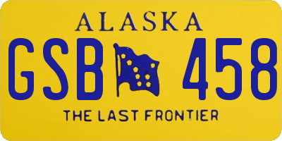 AK license plate GSB458