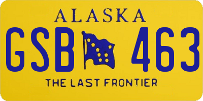AK license plate GSB463