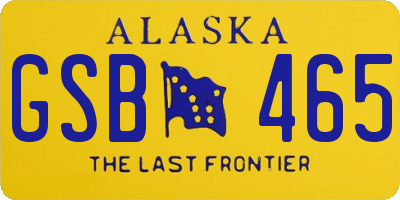 AK license plate GSB465