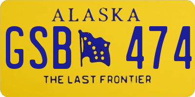AK license plate GSB474