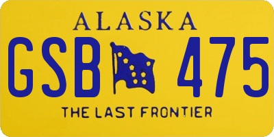 AK license plate GSB475