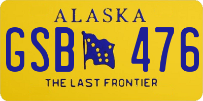 AK license plate GSB476