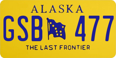 AK license plate GSB477