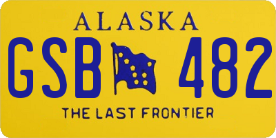 AK license plate GSB482