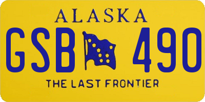 AK license plate GSB490