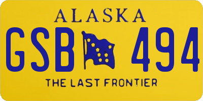 AK license plate GSB494
