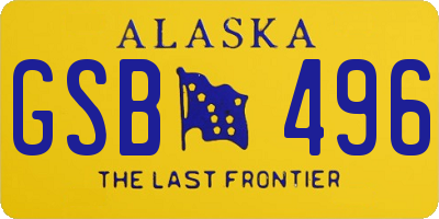 AK license plate GSB496