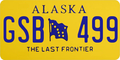 AK license plate GSB499