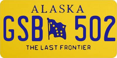 AK license plate GSB502