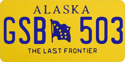 AK license plate GSB503