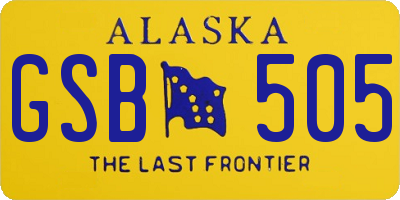 AK license plate GSB505