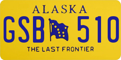 AK license plate GSB510