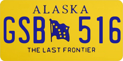 AK license plate GSB516