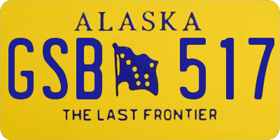 AK license plate GSB517