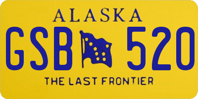 AK license plate GSB520