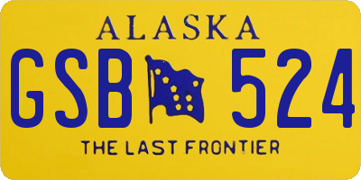 AK license plate GSB524