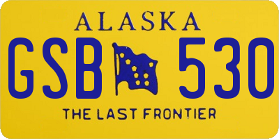 AK license plate GSB530