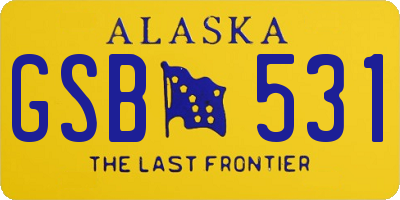 AK license plate GSB531