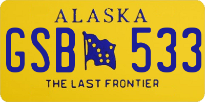 AK license plate GSB533