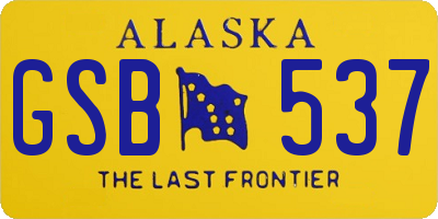 AK license plate GSB537