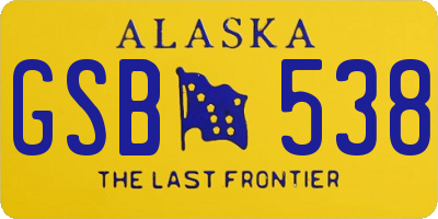 AK license plate GSB538