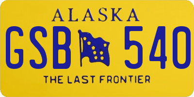 AK license plate GSB540