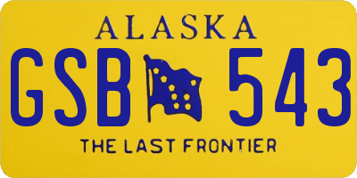 AK license plate GSB543