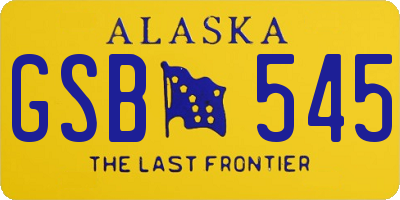 AK license plate GSB545