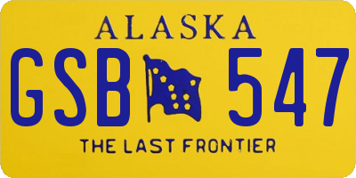 AK license plate GSB547