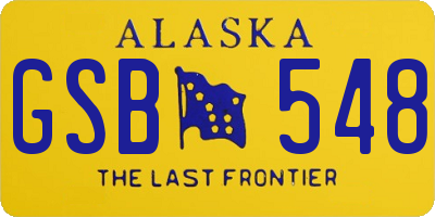 AK license plate GSB548