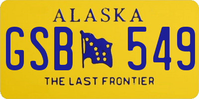 AK license plate GSB549