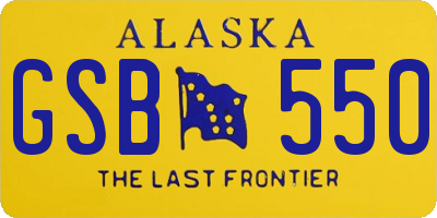 AK license plate GSB550