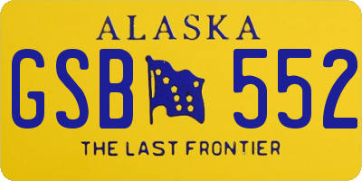 AK license plate GSB552