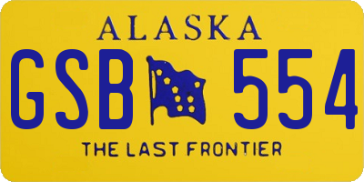 AK license plate GSB554