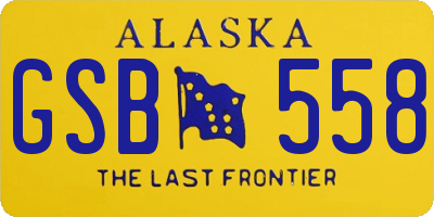 AK license plate GSB558