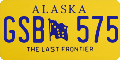 AK license plate GSB575